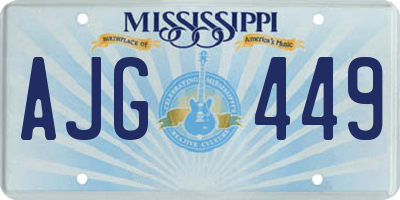 MS license plate AJG449