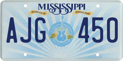 MS license plate AJG450