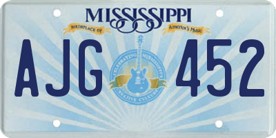 MS license plate AJG452