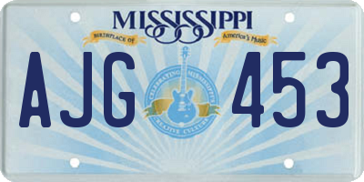 MS license plate AJG453