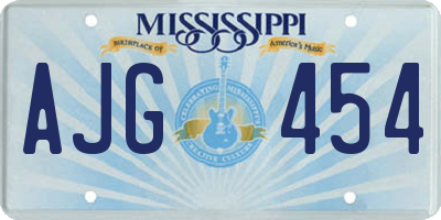 MS license plate AJG454
