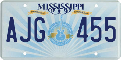 MS license plate AJG455