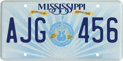 MS license plate AJG456