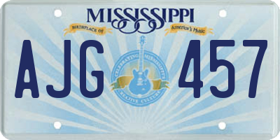 MS license plate AJG457