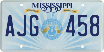 MS license plate AJG458