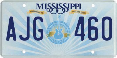 MS license plate AJG460