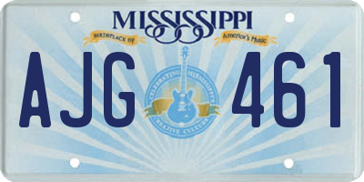 MS license plate AJG461