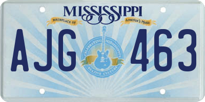 MS license plate AJG463