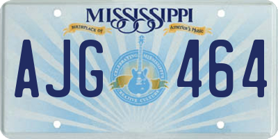 MS license plate AJG464