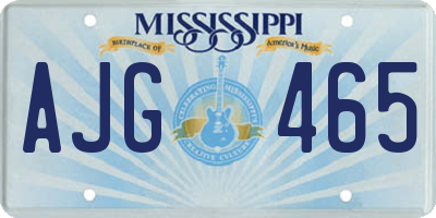 MS license plate AJG465