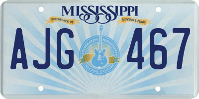 MS license plate AJG467