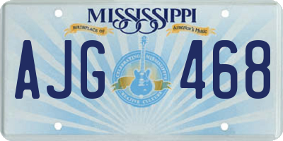 MS license plate AJG468
