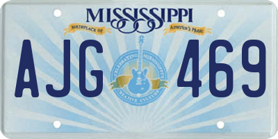 MS license plate AJG469