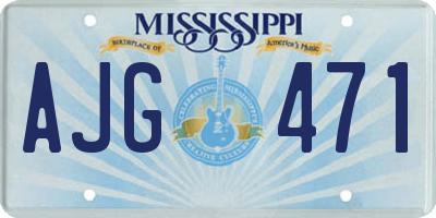 MS license plate AJG471