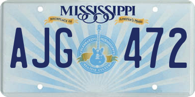 MS license plate AJG472