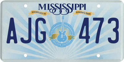 MS license plate AJG473
