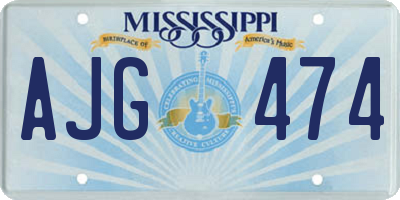 MS license plate AJG474