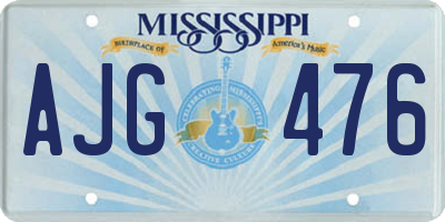 MS license plate AJG476