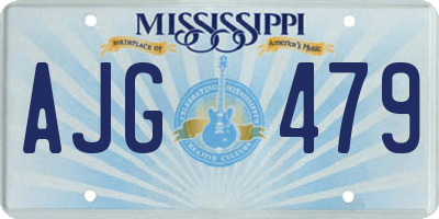 MS license plate AJG479