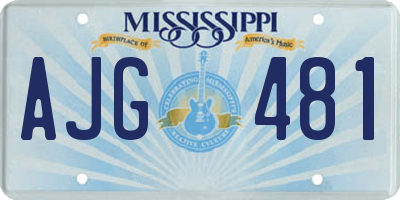 MS license plate AJG481