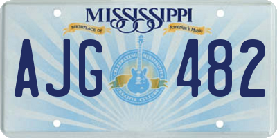 MS license plate AJG482