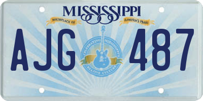 MS license plate AJG487