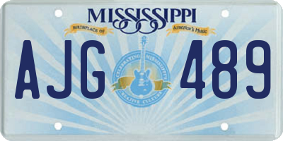 MS license plate AJG489