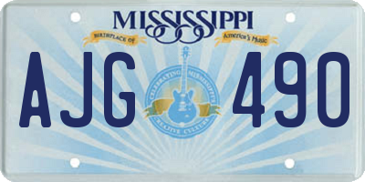 MS license plate AJG490