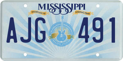 MS license plate AJG491