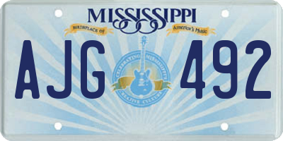 MS license plate AJG492