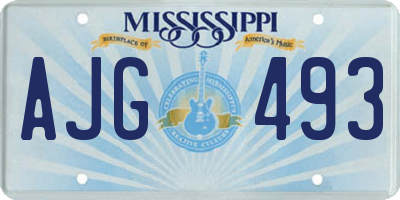 MS license plate AJG493