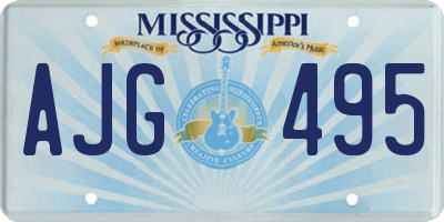 MS license plate AJG495