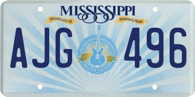 MS license plate AJG496