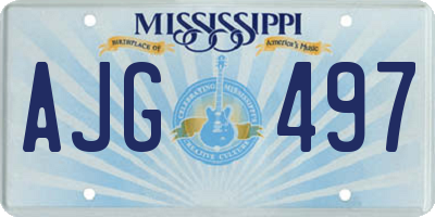 MS license plate AJG497
