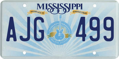 MS license plate AJG499
