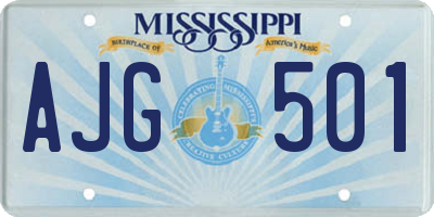 MS license plate AJG501