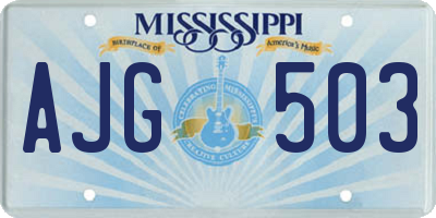 MS license plate AJG503