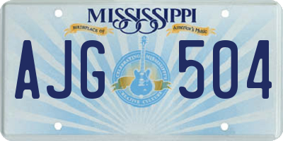 MS license plate AJG504