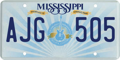 MS license plate AJG505
