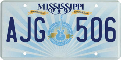 MS license plate AJG506