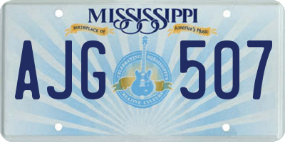 MS license plate AJG507