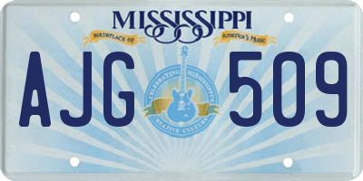 MS license plate AJG509