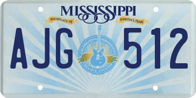 MS license plate AJG512