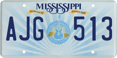 MS license plate AJG513