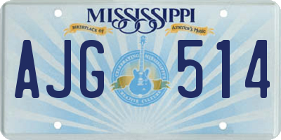 MS license plate AJG514