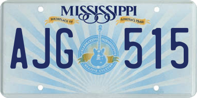 MS license plate AJG515