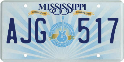 MS license plate AJG517