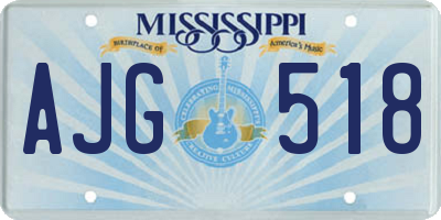 MS license plate AJG518