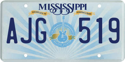 MS license plate AJG519