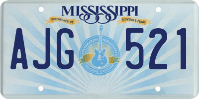 MS license plate AJG521